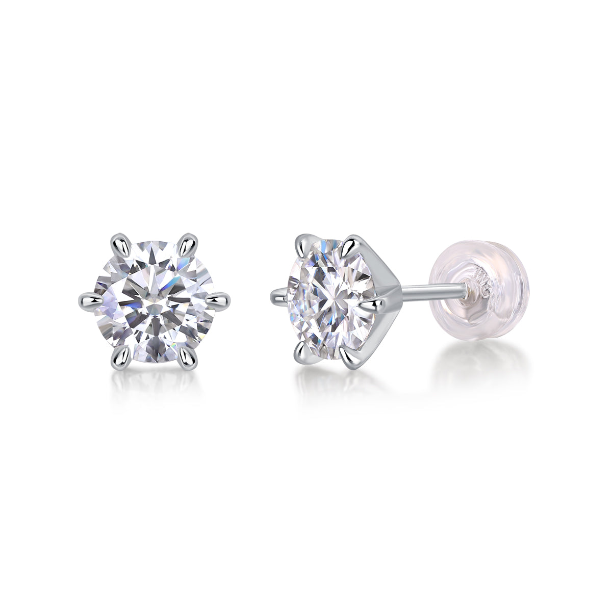 Guardian Moissanite 1.0 Ct Round Cut Earrings