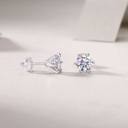 Guardian Moissanite 1.0 Ct Round Cut Earrings