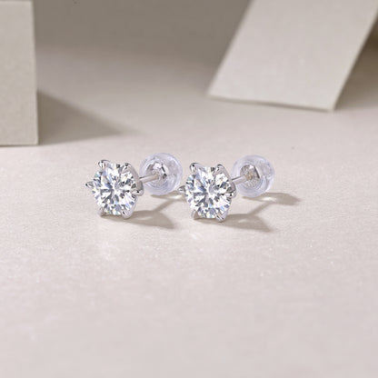 Guardian Moissanite 1.0 Ct Round Cut Earrings