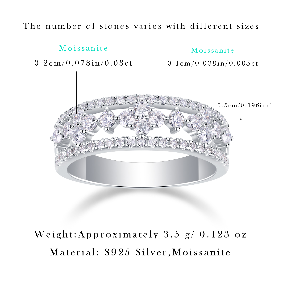 Monet's Garden Moissanite 0.71 Ct Round Cut Ring