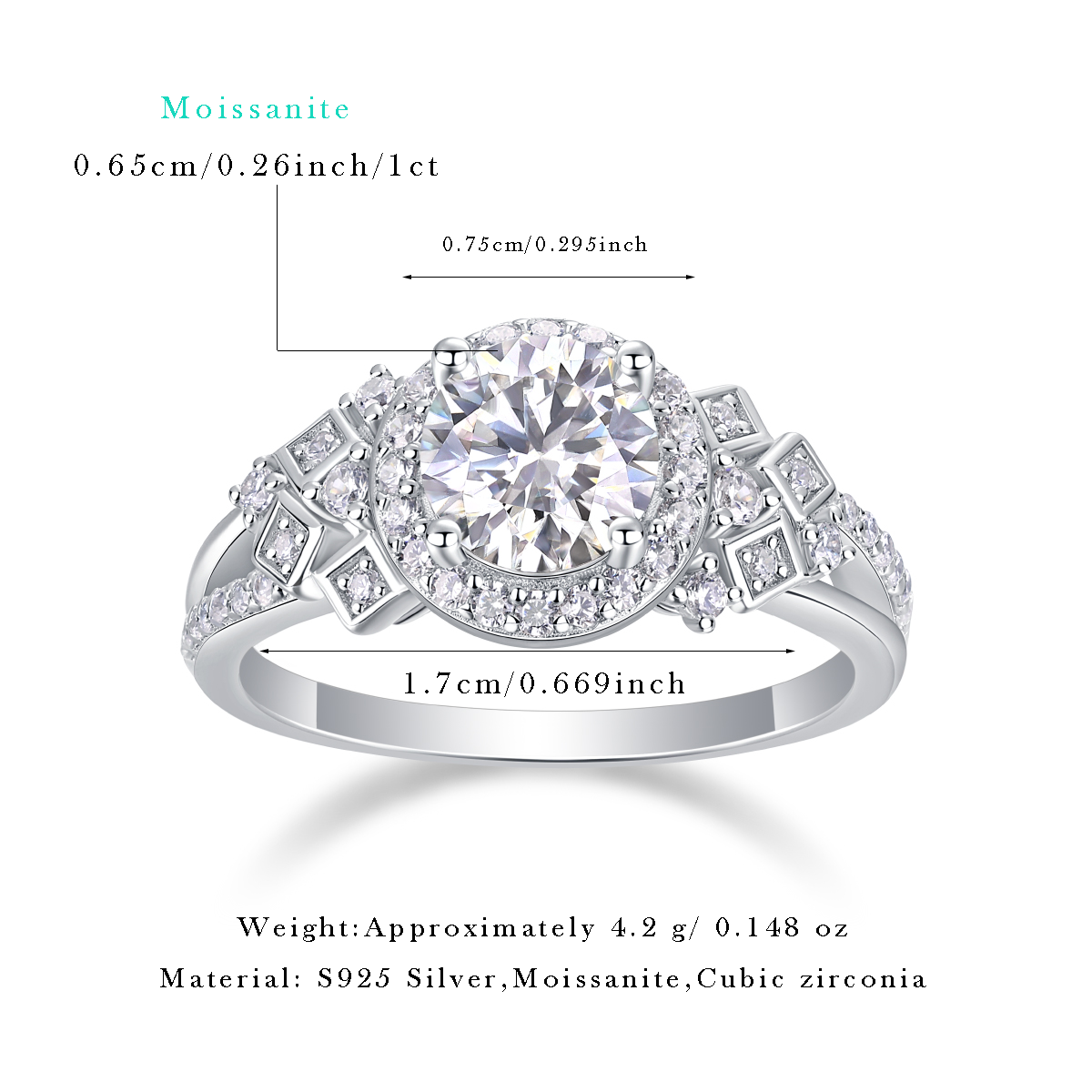 Harbor Moissanite 1.0 Ct Round Cut Ring