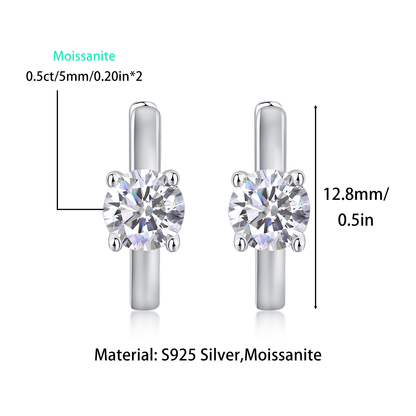 Embark From The Heart Moissanite 0.5 Ct Round Cut Earrings