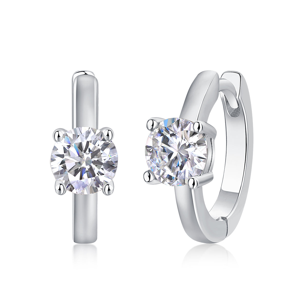 Embark From The Heart Moissanite 0.5 Ct Round Cut Earrings