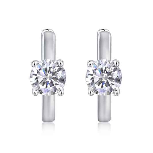 Embark From The Heart Moissanite 0.5 Ct Round Cut Earrings