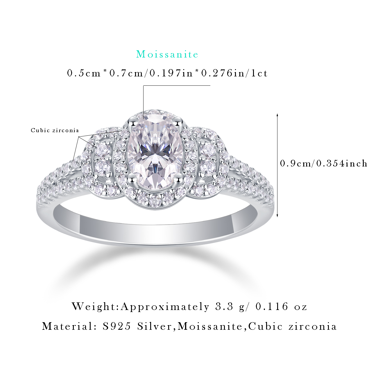 Eden Moissanite 1.0 Ct Oval Cut Ring