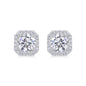 Rose In Heart Moissanite 0.9 Ct Round Cut Earrings