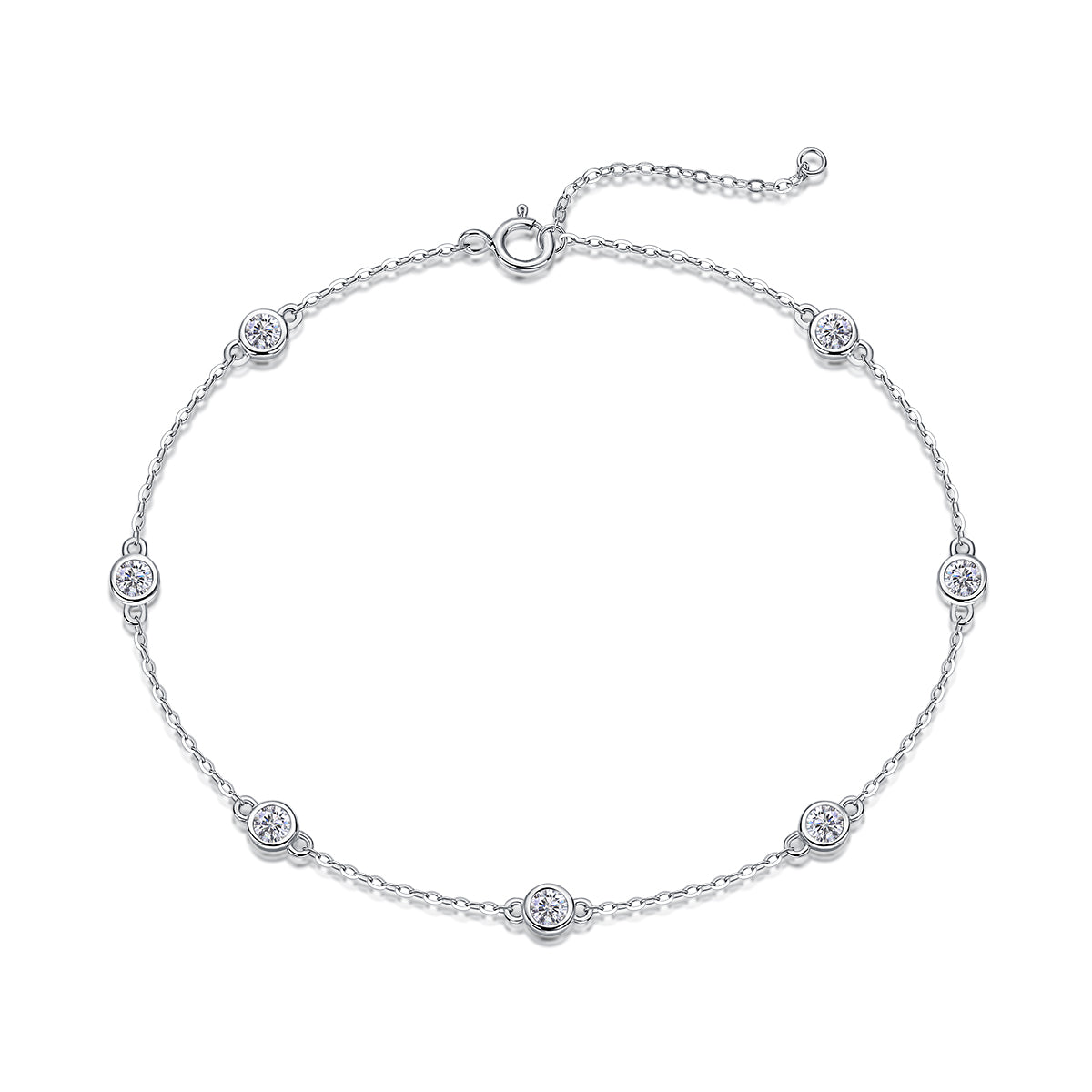 Enchanting Bubbles Moissanite 0.7 Ct Round Cut Bracelet