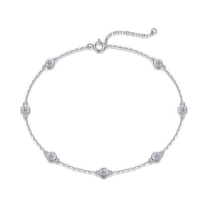 Enchanting Bubbles Moissanite 0.7 Ct Round Cut Bracelet