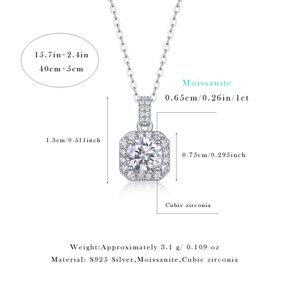 Starlight Moissanite 1.0 Ct Round Cut Necklace
