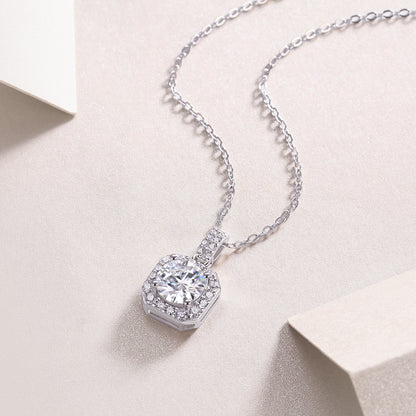 Starlight Moissanite 1.0 Ct Round Cut Necklace