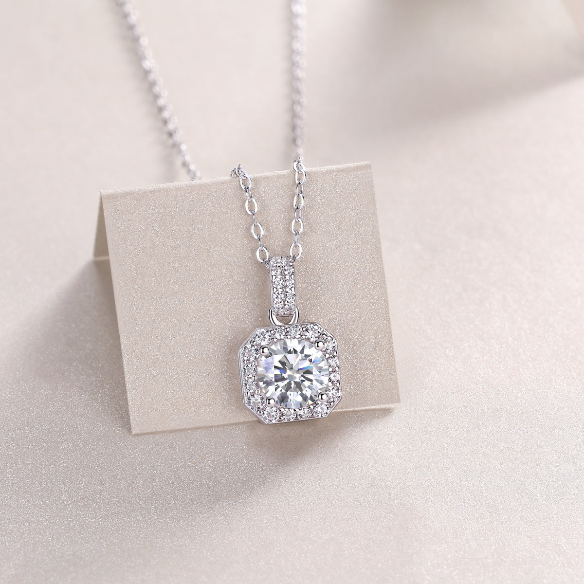 Starlight Moissanite 1.0 Ct Round Cut Necklace