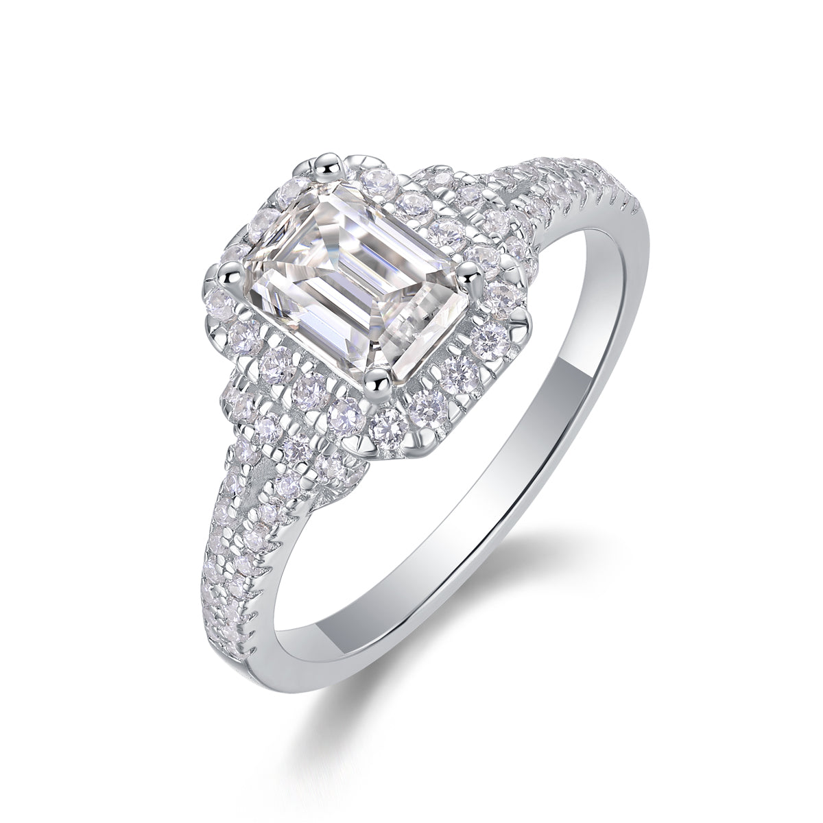 Dream Box Moissanite 1.0 Ct Emerald Cut Ring