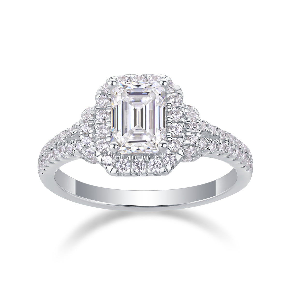 Dream Box Moissanite 1.0 Ct Emerald Cut Ring