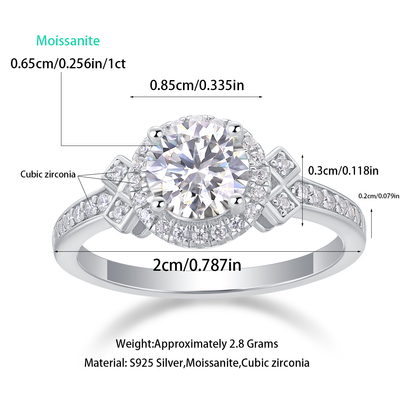 Lighthouse Moissanite 1.0 Ct Round Cut Ring