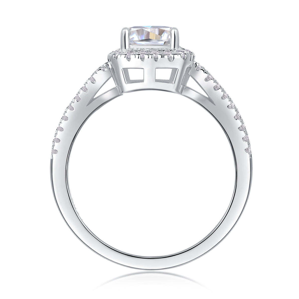 Time's Mail Moissanite 1.1 Ct Cushion Cut Ring