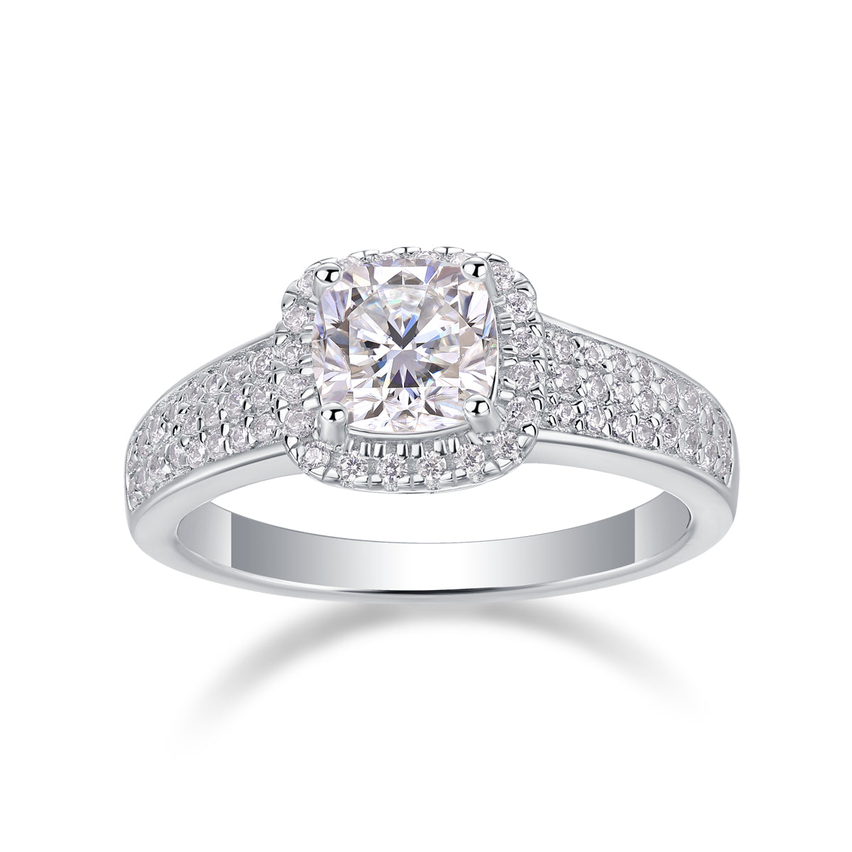 Louvre Nights Moissanite 1.1 Ct Cushion Cut Ring