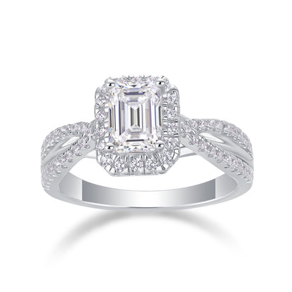 Daydream in Daylight Moissanite 1.0 Ct Emerald Cut Ring