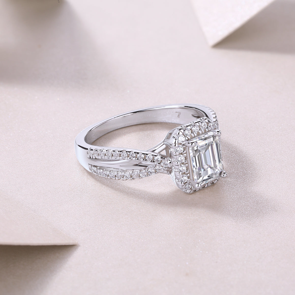 Daydream in Daylight Moissanite 1.0 Ct Emerald Cut Ring