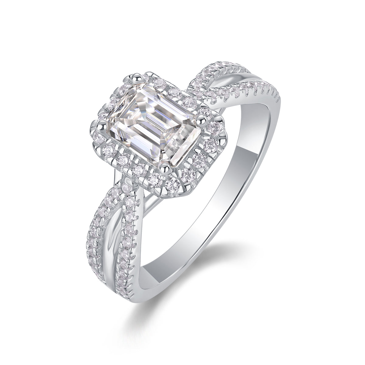 Daydream in Daylight Moissanite 1.0 Ct Emerald Cut Ring