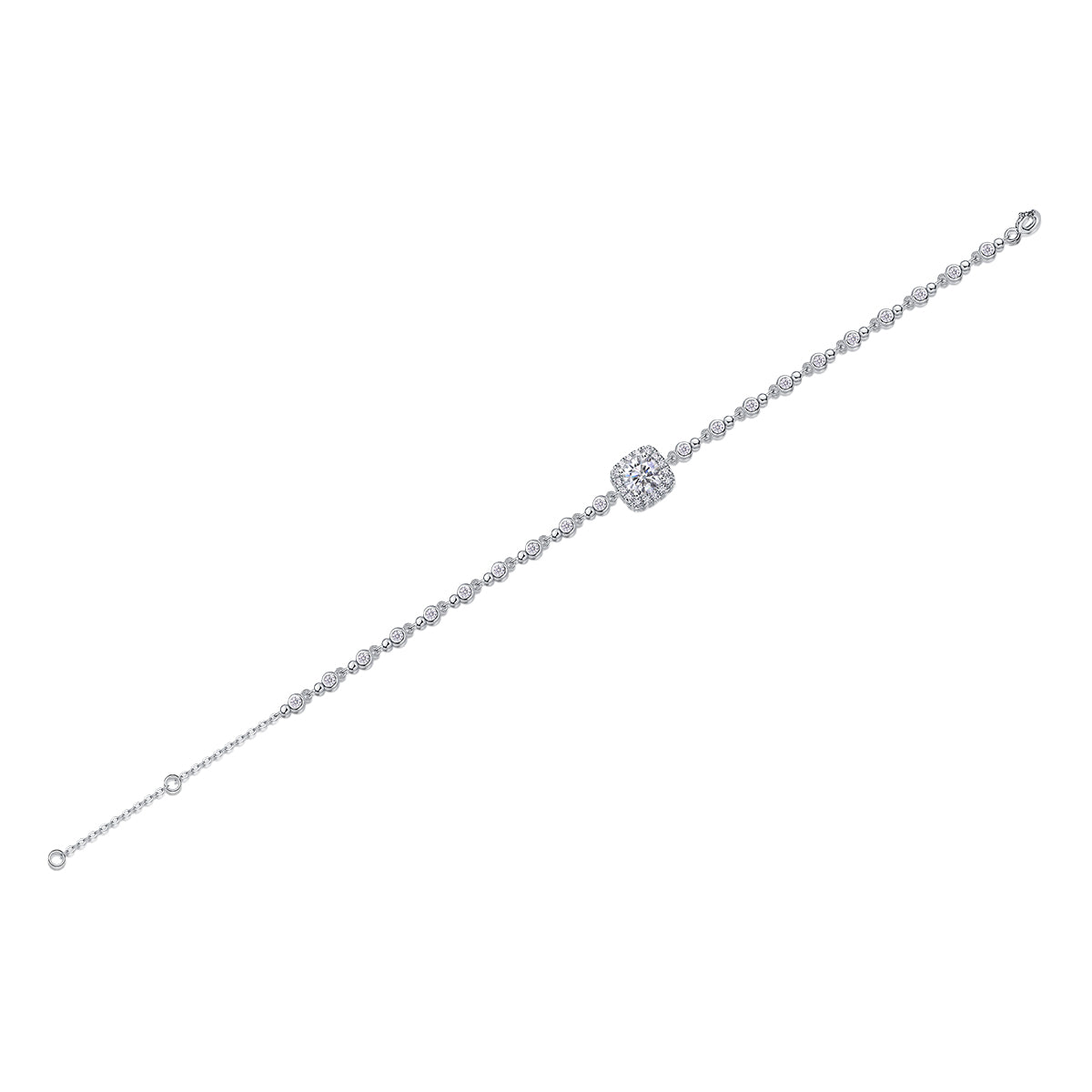 Gleam Elegance Moissanite 1.0 Ct Round Cut Bracelet