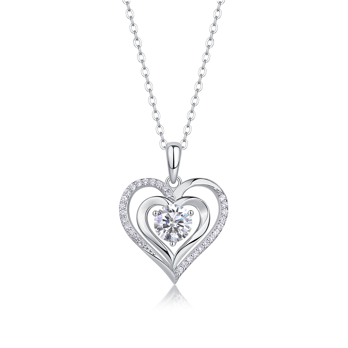 Devotion Moissanite 1.0 Ct Round Cut Necklace