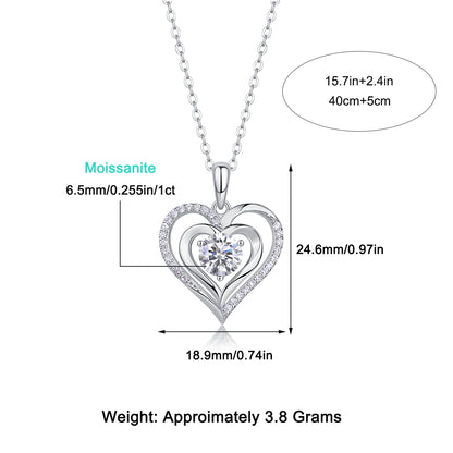 Devotion Moissanite 1.0 Ct Round Cut Necklace