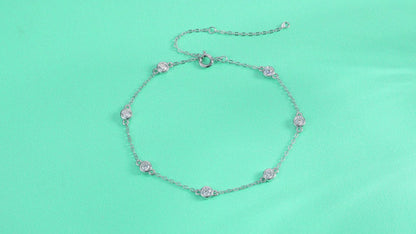 Enchanting Bubbles Moissanite 0.7 Ct Round Cut Bracelet