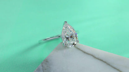 Simplest Moissanite 2.5Ct Pear Cut Ring