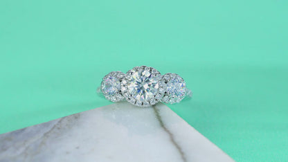 Fireworks Moissanite 1.0 Ct Round Cut Ring