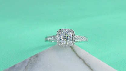 Blazing Moissanite 1.1 Ct Cushion Cut Ring