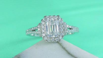 Dream Box Moissanite 1.0 Ct Emerald Cut Ring