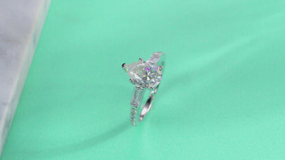 Moonlight Moissanite 1.5 Ct Pear Cut Ring