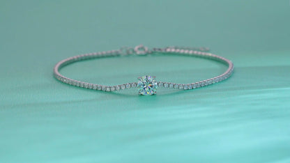 Dawn Dew Moissanite 1.0 Ct Round Cut Bracelet