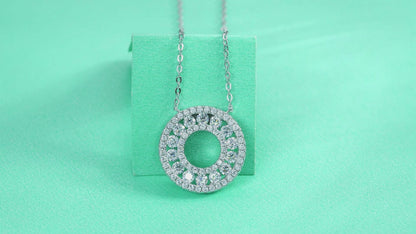 Reciprocating Pendant Moissanite 1.4 Ct Round Cut Necklace