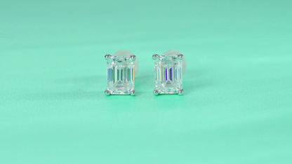 Ethereal  Moissanite 1.0 Ct Emerald Cut Earrings