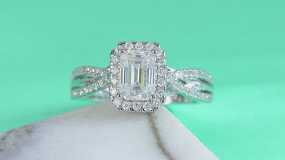 Daydream in Daylight Moissanite 1.0 Ct Emerald Cut Ring