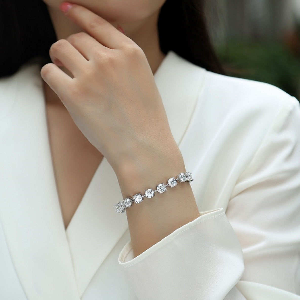 The Promise of Time Moissanite 1.0 Ct Round Cut Bracelet